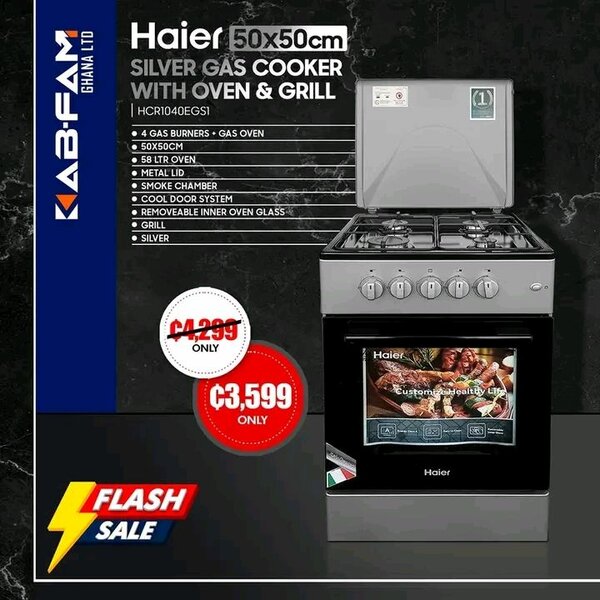 Sliver Gas cooker with Oven & Grill