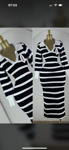 Robe rayée noire et blanche