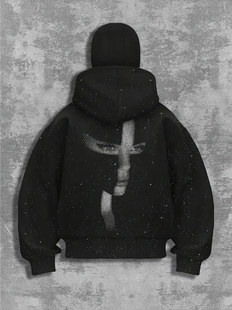 Veste à capuche noire stylée
