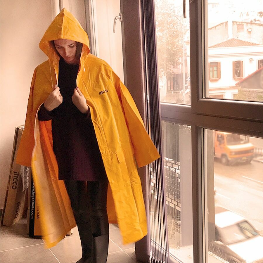 imperméable PVC jaune