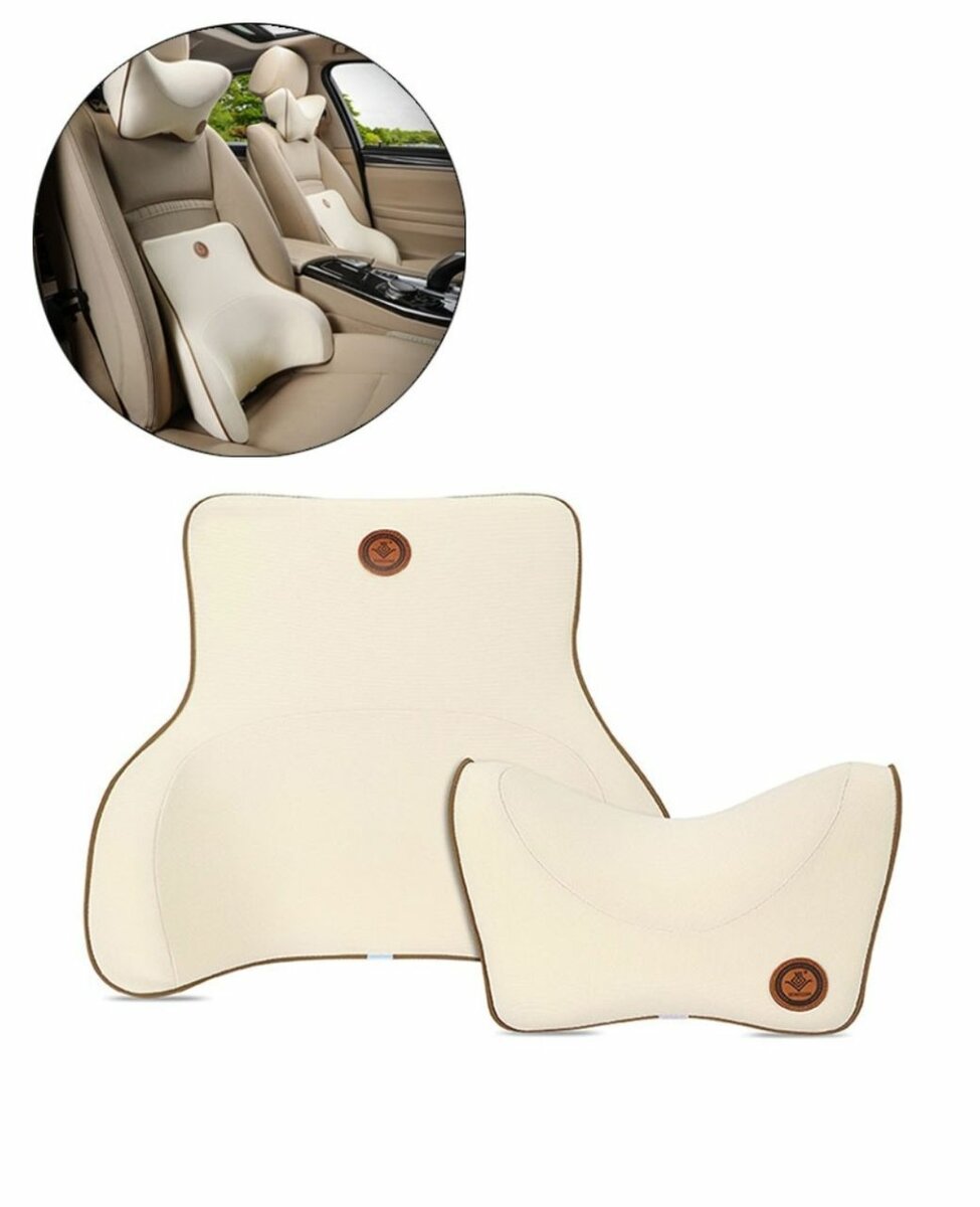 2PCS ERGONOMIC CAR SEAT HEADREST NECK PILLOW