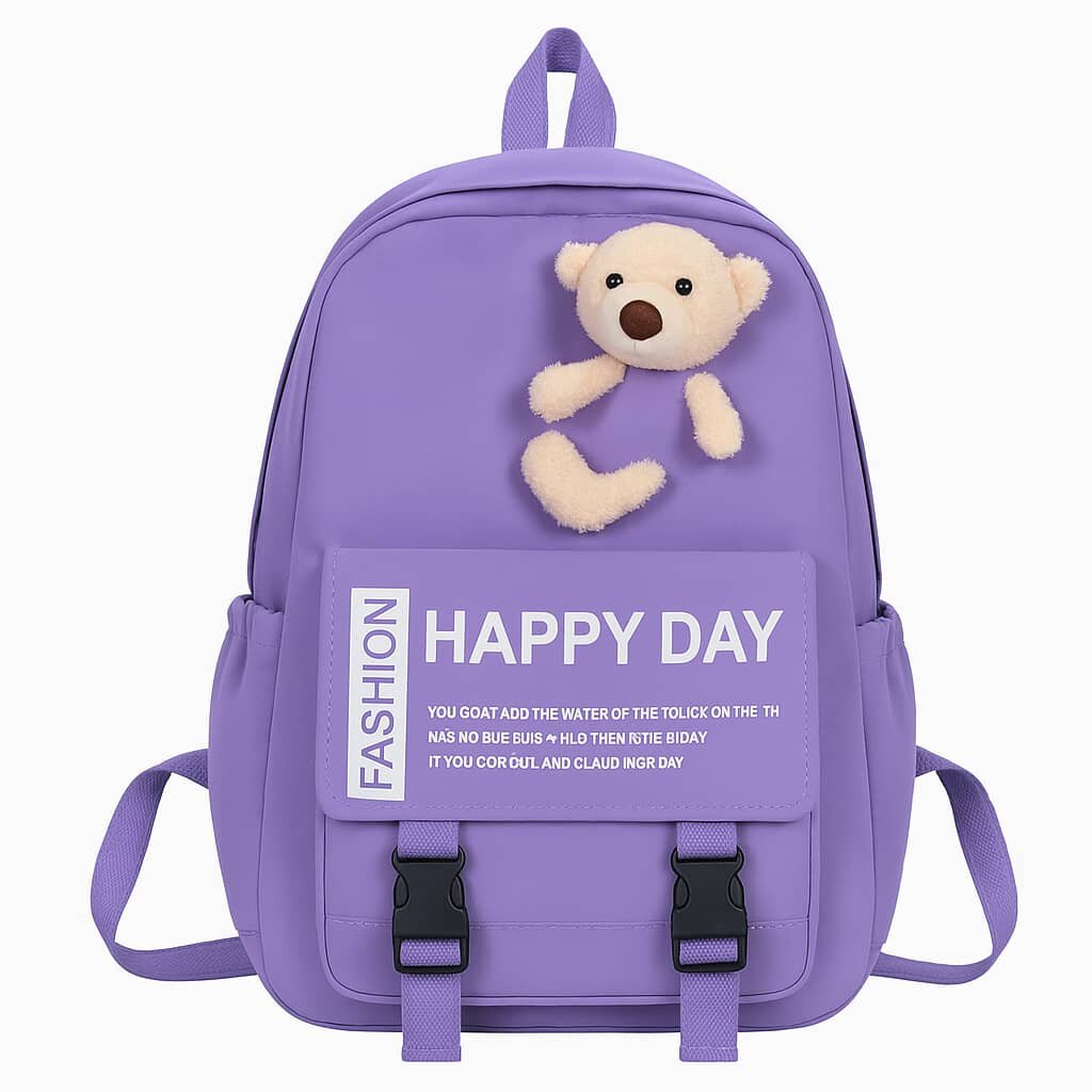 Sac à dos violet peluche