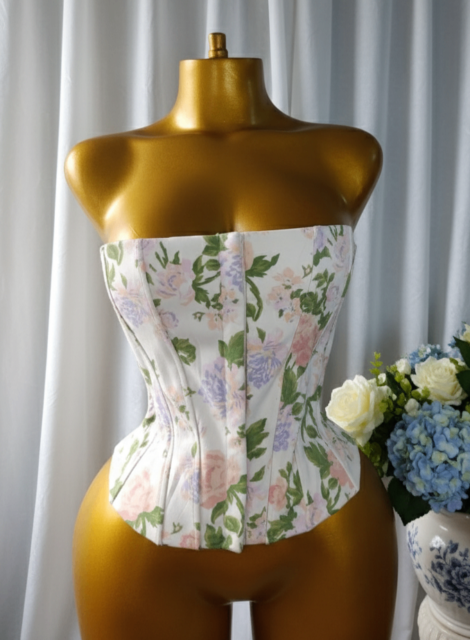 Corset bustier floral classique