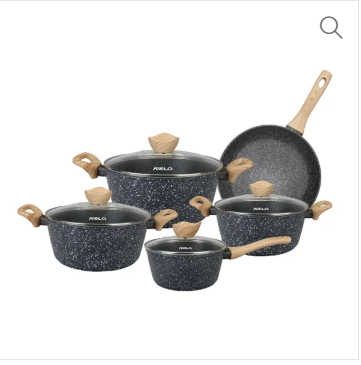 9Pcs Pots and Pans Set Nonstick Cookware Sets Granite Induction Non Stick Cooking Set Frying Pans Saucepans