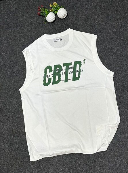 Débardeur Blanc Graphique Homme