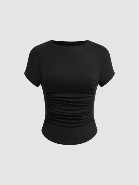 Black Ruched Tee