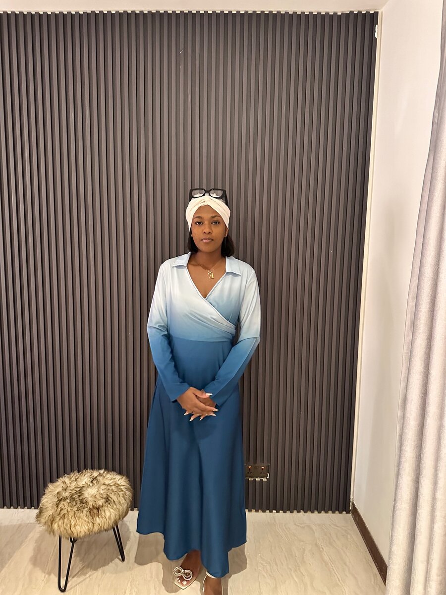 Ombré print A line dress