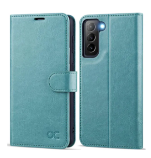 Samsung Galaxy S21 Case, Samsung S21 Shockproof PU Leather Case, RFID Blocking, Card Compartment, Magnetic Lock, Case for Galaxy S21, 6.2 inch, - Green