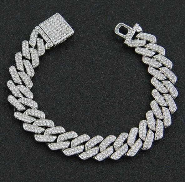 Bracelet chaîne cuban zirconium