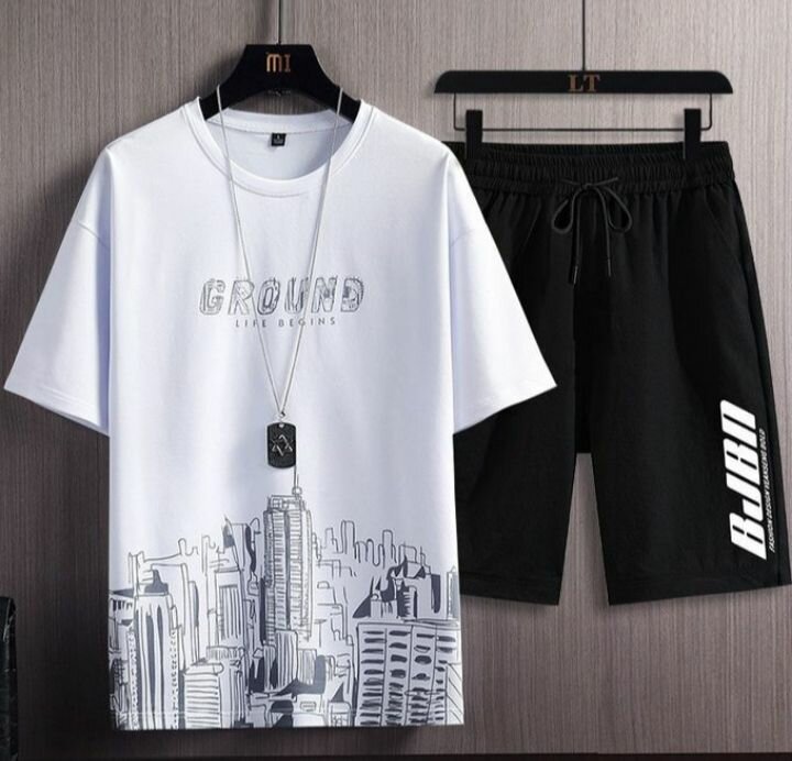 Combinaison de loisir sport Mince d'été Pour homme,-blanc