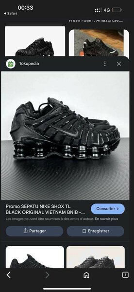 Chaussures Nike Shox TL Noires