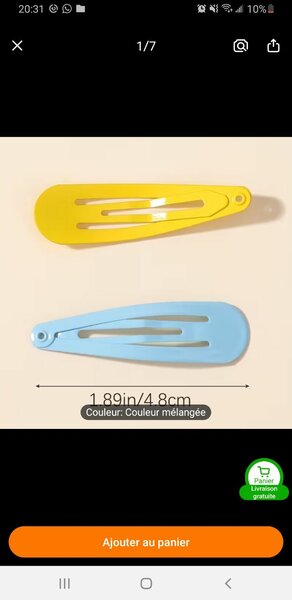 Pinces à cheveux colorées