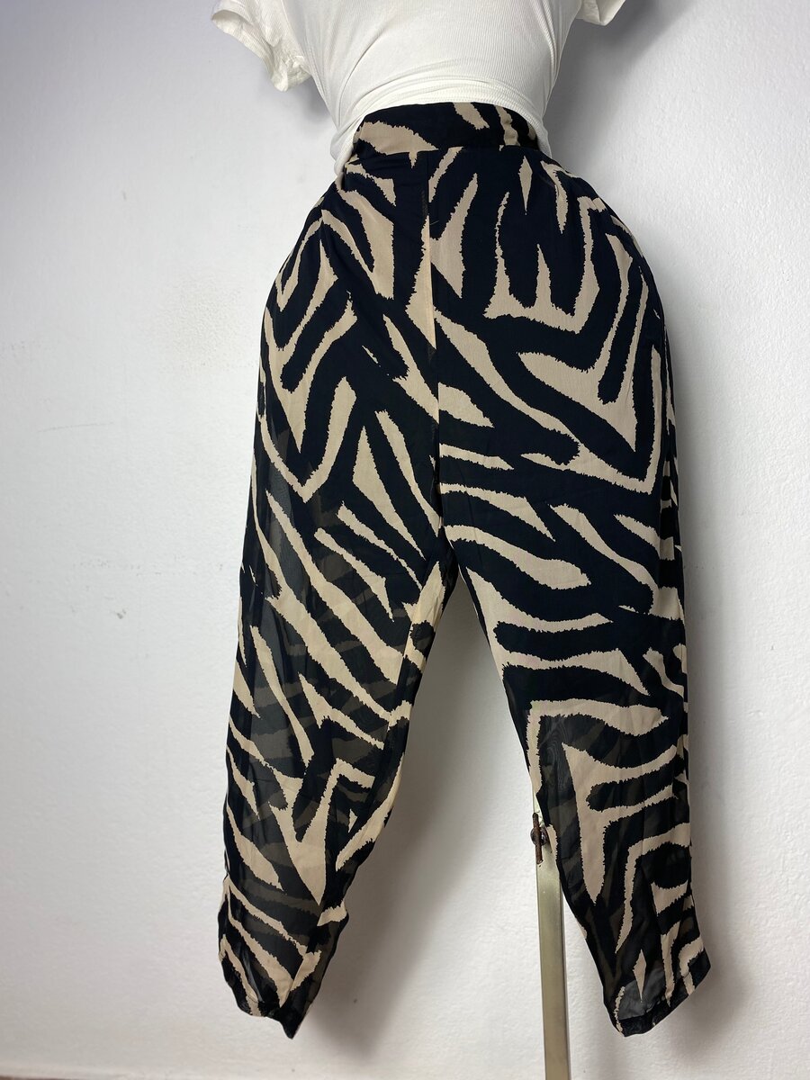 Pantalon imprimé zèbre chic