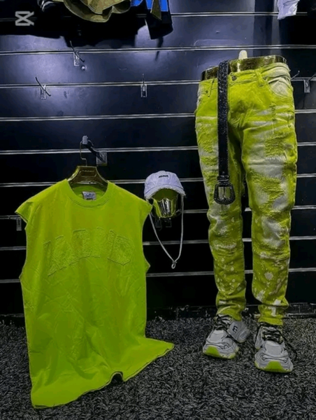 Ensemble tendance jaune fluo