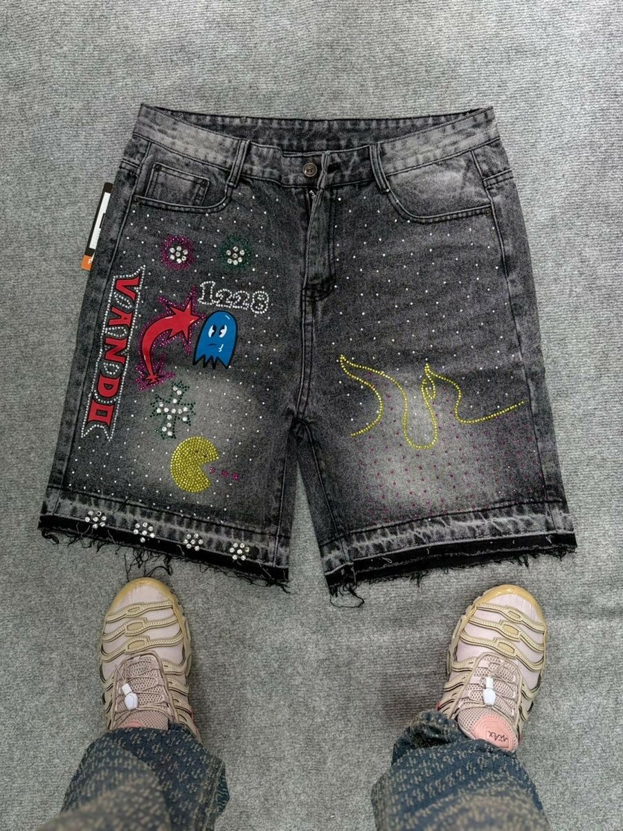Shorts en jean noir décontractés