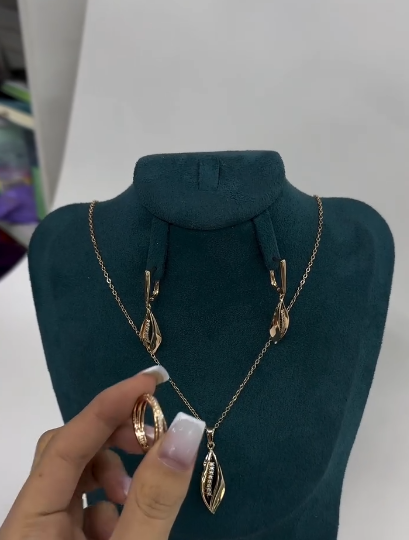 Позолоченный набор   С пробой 585 