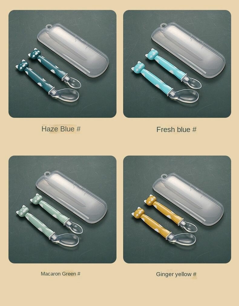 Baby Soft Silicone Spoon with Storage Box