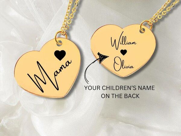 Collier Personnalisé Coeur Doré