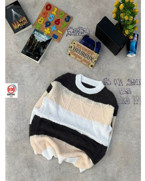 Pull rayé en tricot doux