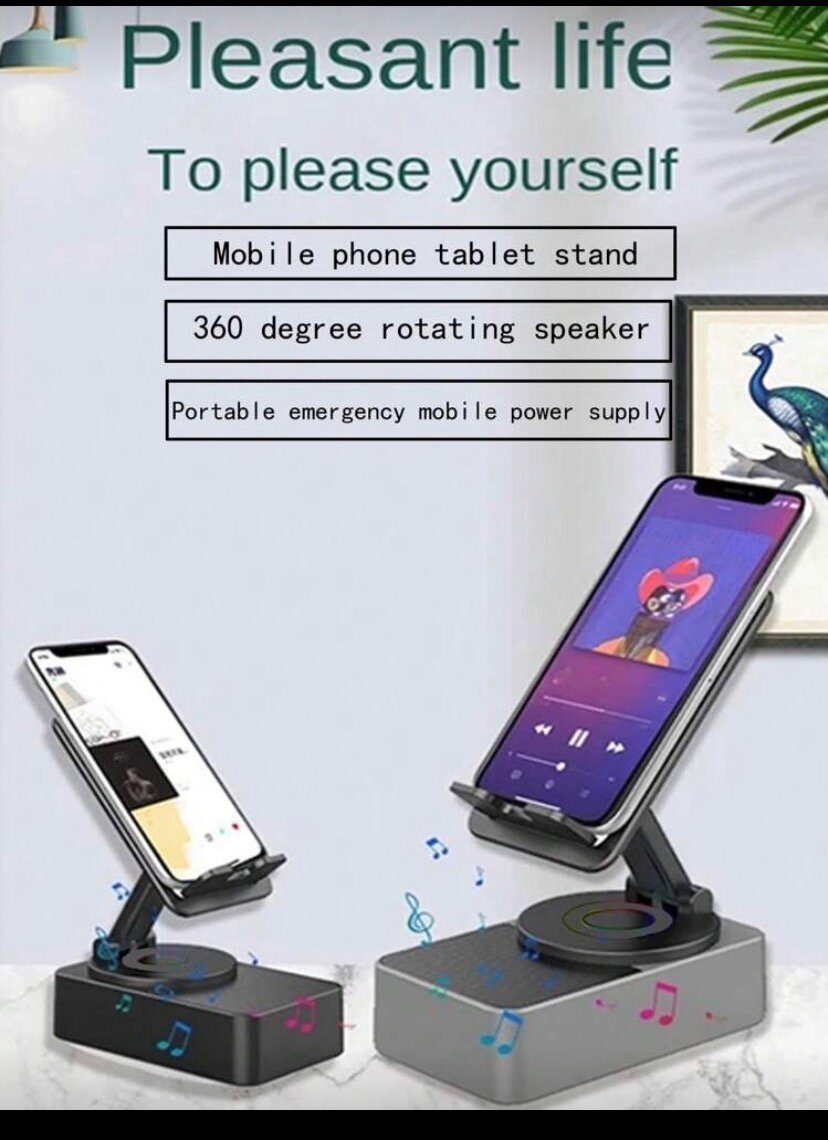 Support Smartphone avec Haut-parleur 360°