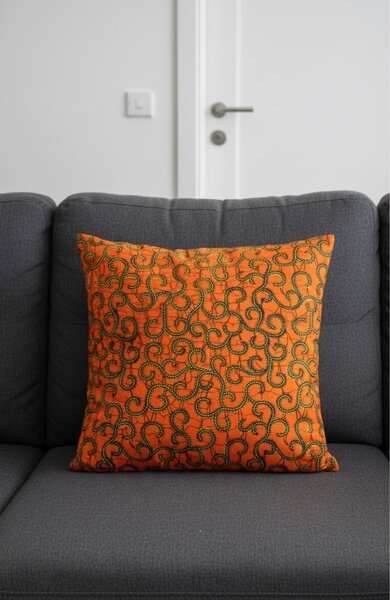 Coussin décoratif orange