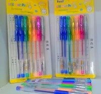 Glitter Color Ball pen For Art Work & Kids -7 Pieces