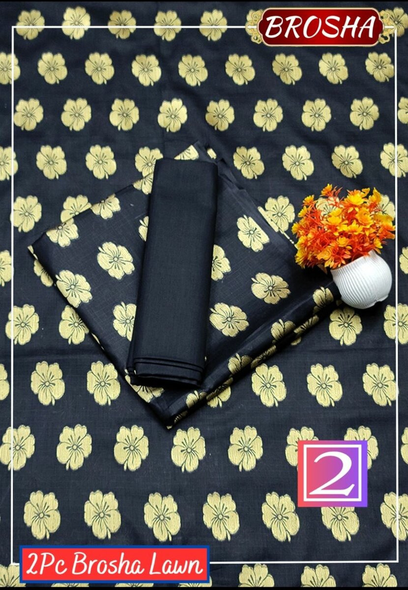 2PC LAWN LUXURY SUMMER COLLECTION WITH BAROSHA WORK