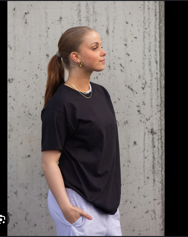 T-shirt unisexe noir basique