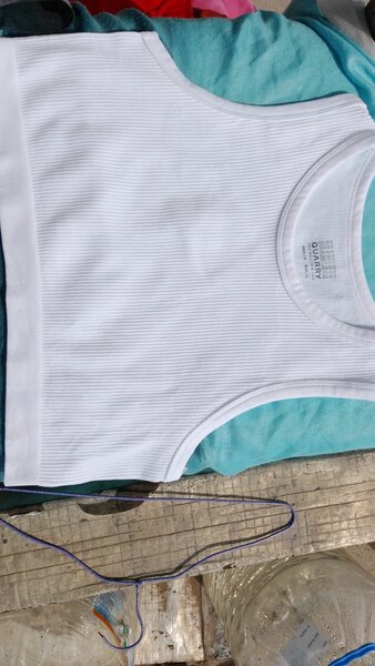 Débardeur blanc côtelé