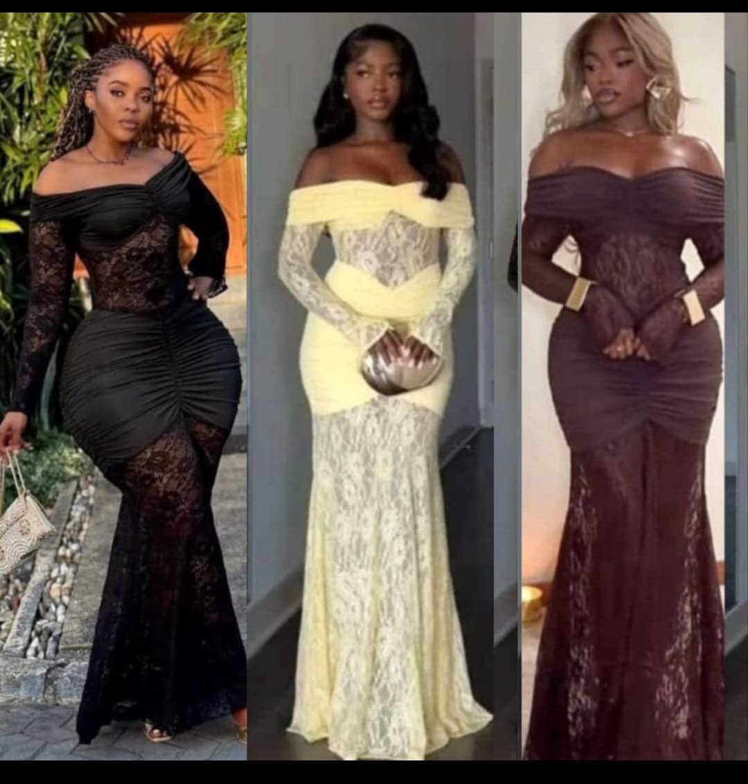 Robe longue en dentelle