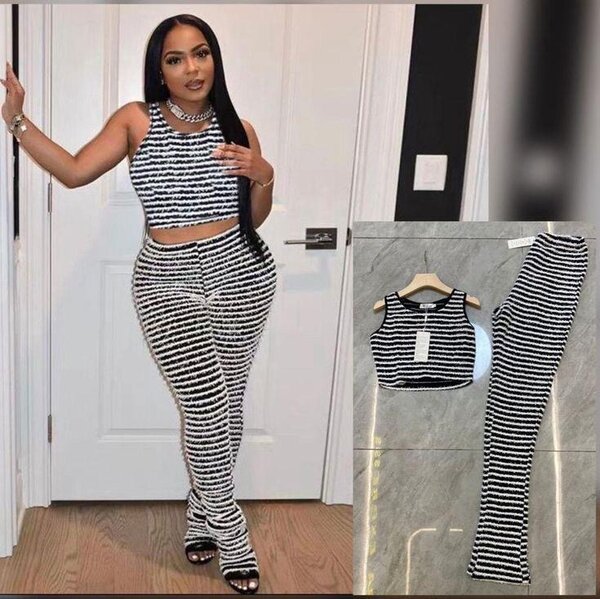 Ensemble rayé deux pièces chic