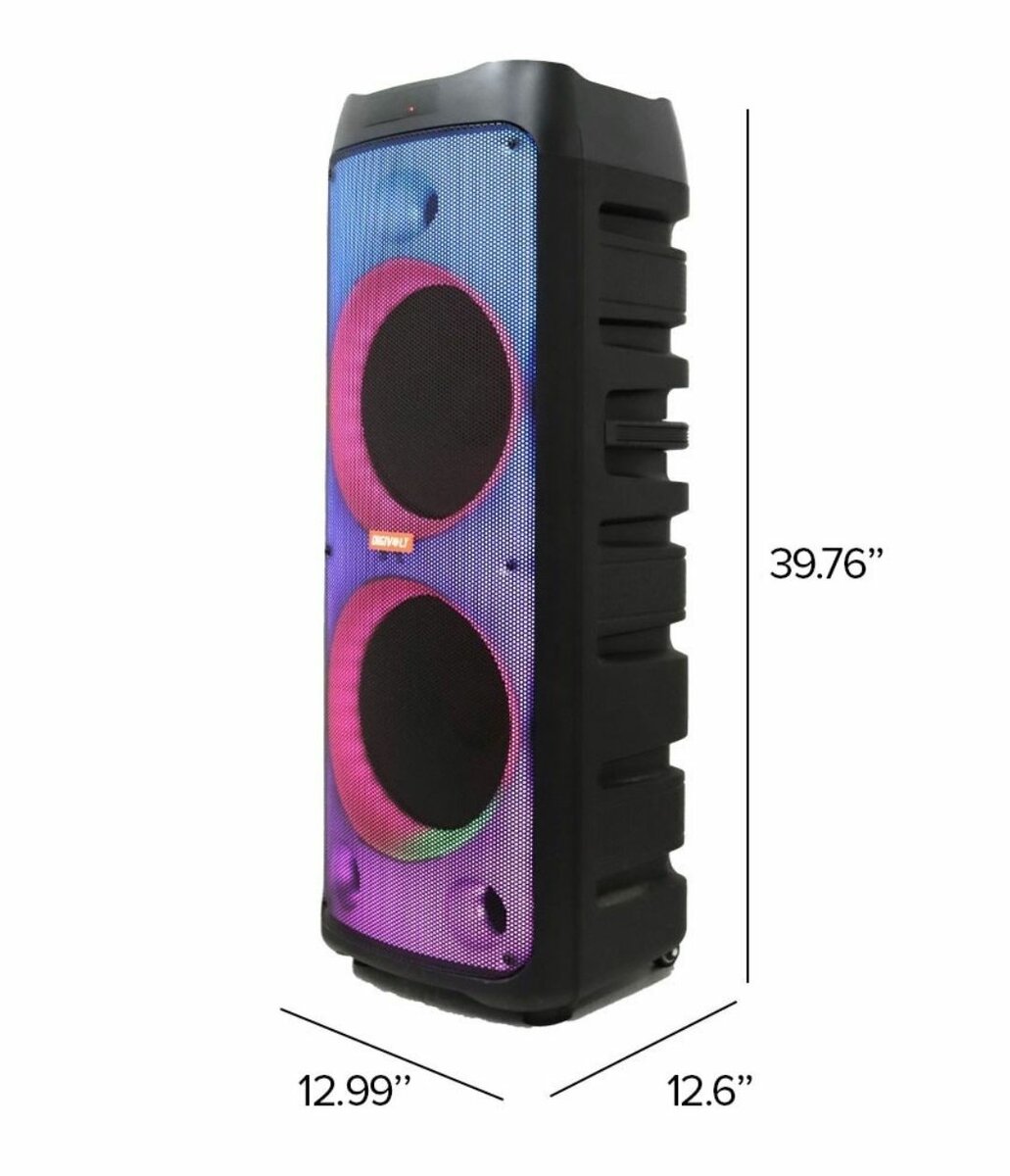 12 COLOURFUL LIGHTING PORTABLE SPEAKER WITH WHEELS