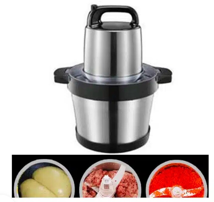 Mitsui 6L Fufu Pounder/Meat Grinder Silver/Black ME-1008