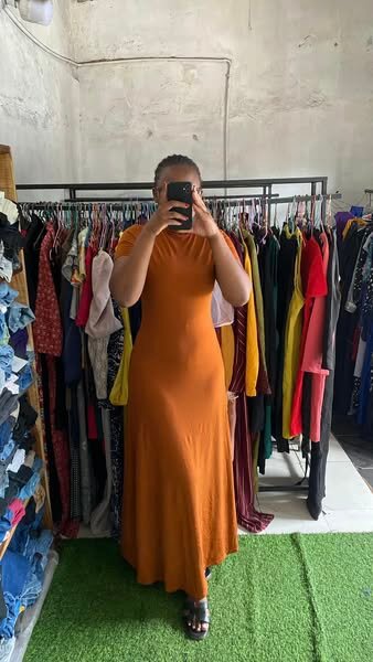 High quality and comfortable women's dress orange