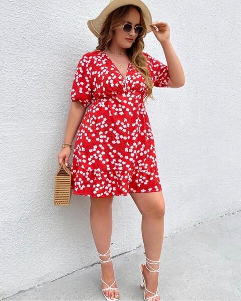 Robe d'été fleurie rouge