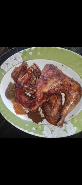 Poulet africain flambé