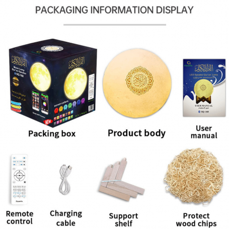 Lampe LED en Bois avec Recitations