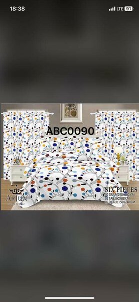 Drap de lit avec rideaux 3 places