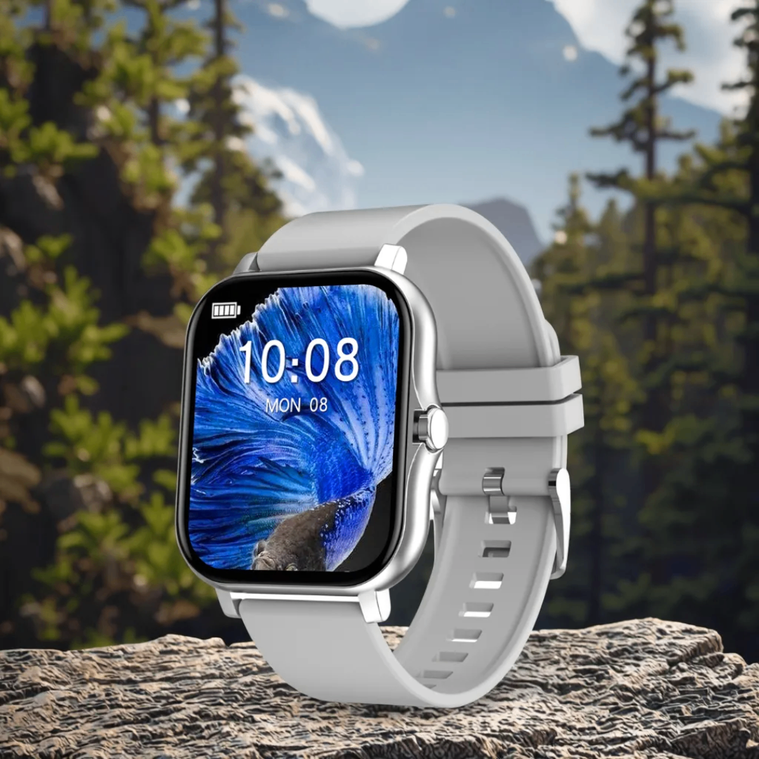 Montre connectée élégante argent