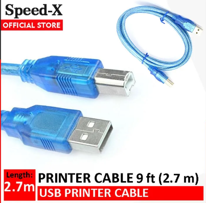 SpeedX Printer Cable 2.7 meter (9 feet) USB Printer Cable Blue