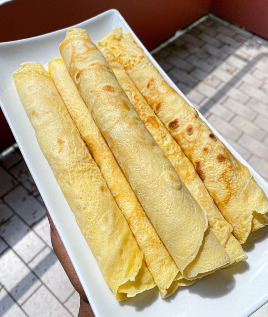 Crêpes natures roulées