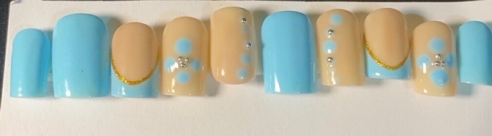 Ongles Press-On Bleu Beige