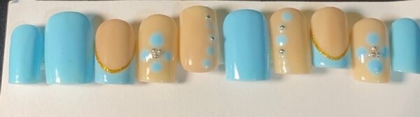 Ongles Press-On Bleu Beige