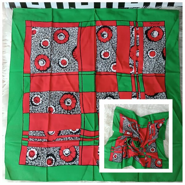 Foulard en soie imprimé ethnique