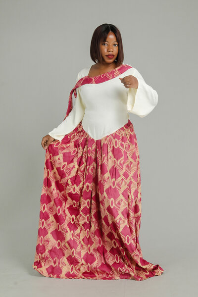 Robe élégante en wax coloré