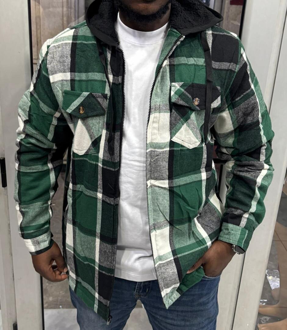 Chemise à carreaux verte