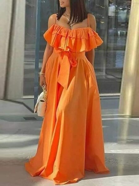 Women's summer maxi dress with straps