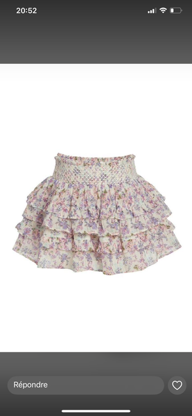 Jupe fleurie en volants