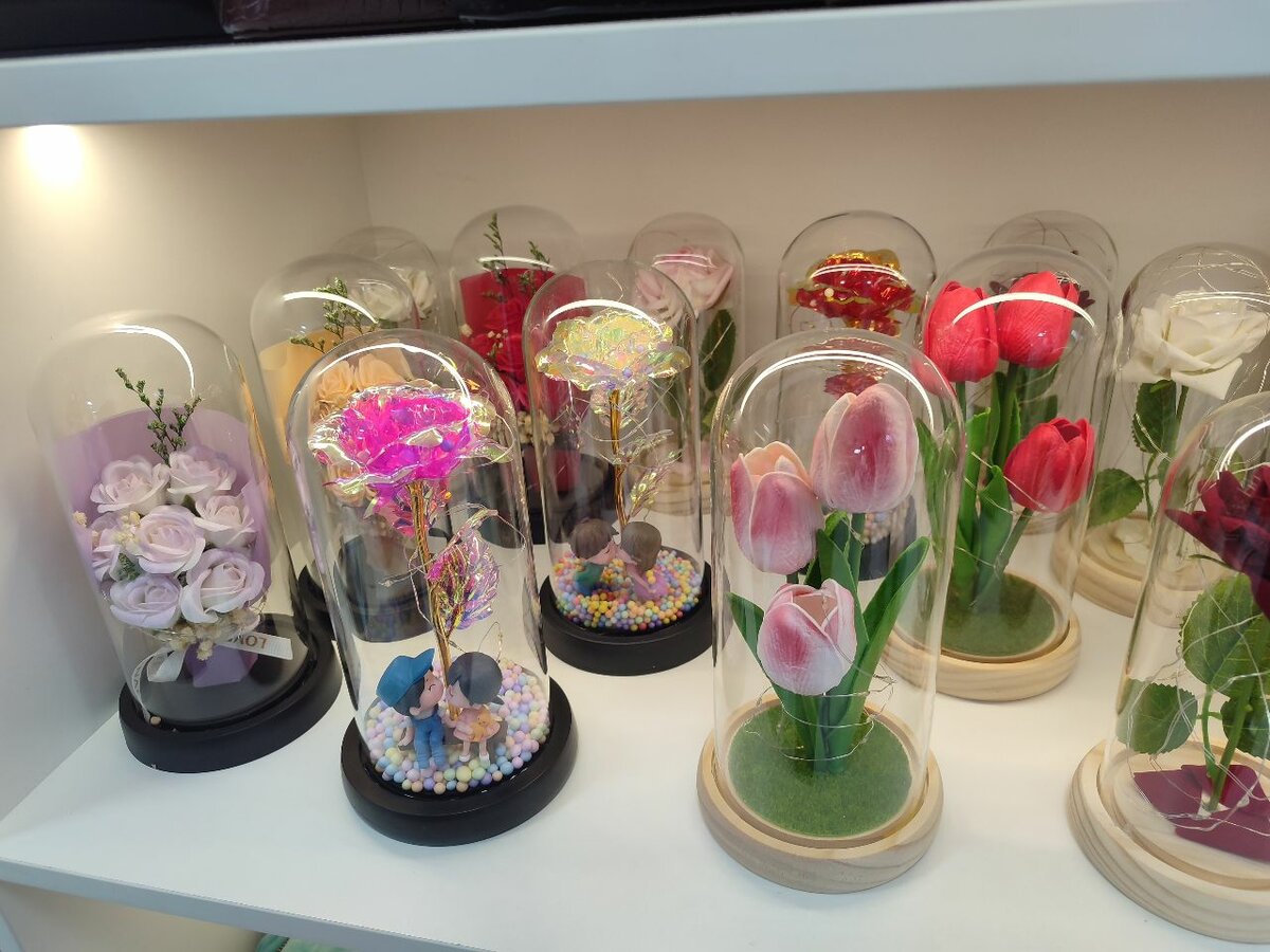 Светильник Роза под стеклянным куполом