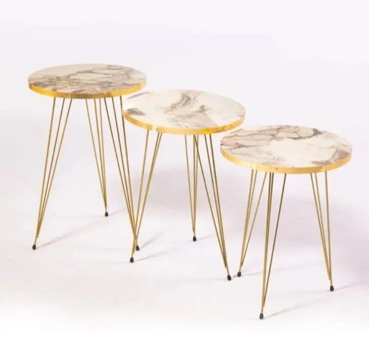 3pcs UV table marble look waterproof